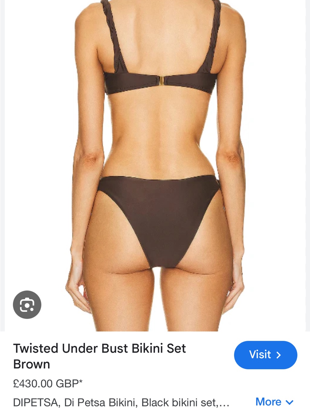 Twisted Under Bust Bikini Set - Brown — image 3 of 8